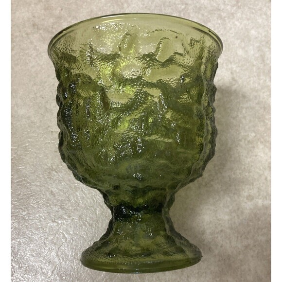 E.O. Brody Green Glass Goblet 1960's Vintage Candy Dish Planter Compote Vintage - Picture 3 of 7